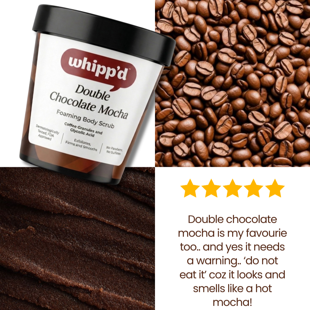 Double Chocolate Mocha Body Scrub with 1% Glycolic Acid for Tan Removal | 150g